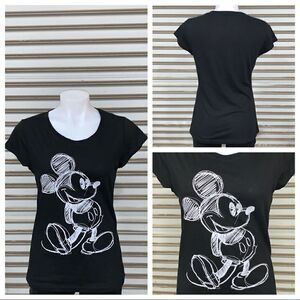🛍Disney black shirt with chalk drawn Mickey Mouse
